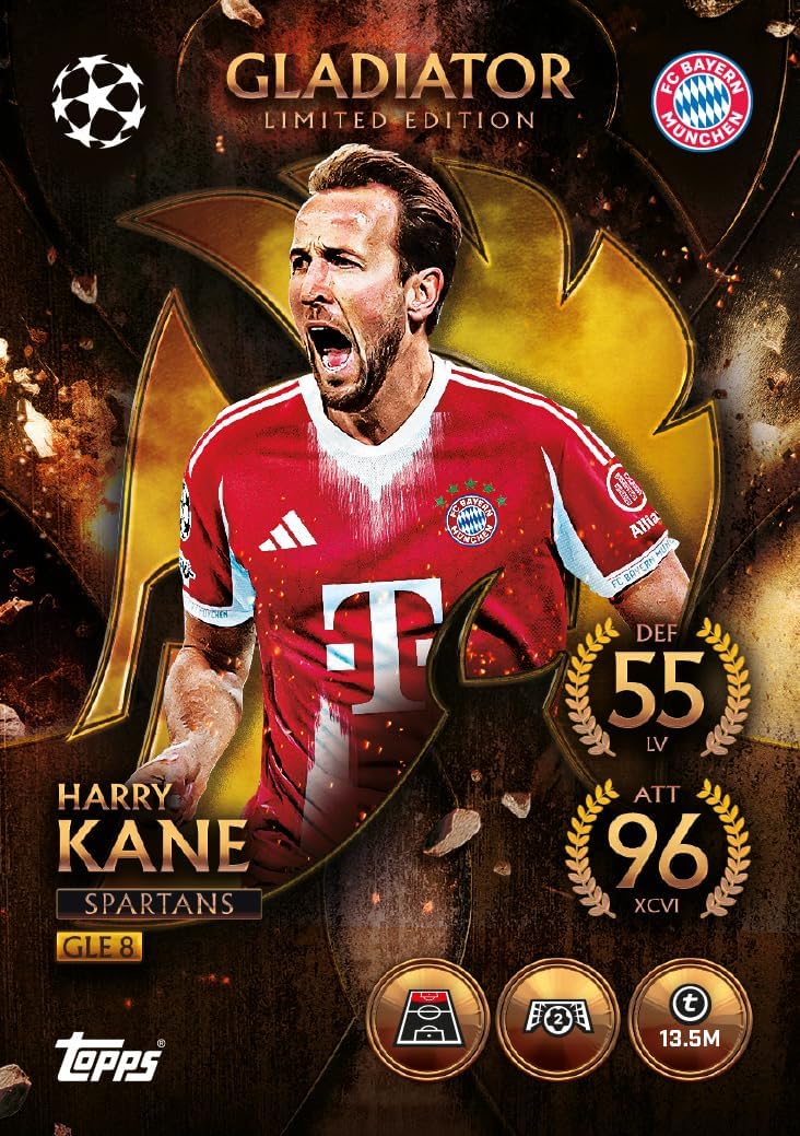 Topps Match Attax UEFA Champions League 2025/26 Gladiators Spartans Mega Tin Box Carte Calcio