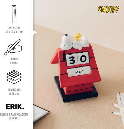 Peanuts Snoopy Doghouse  Calendario 3D Perpetuo in Resina Da Tavolo