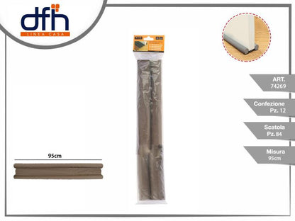 Paraspifferi Sottoporta Isolamento Porte Guarnizione Insetti Freddo 95Cm Marrone
