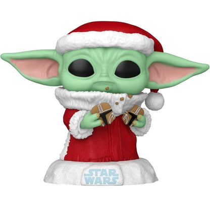 Funko Pop ! Mando Holiday - Star Wars (747) Grogu - Vinyl Figure 9Cm Christmast