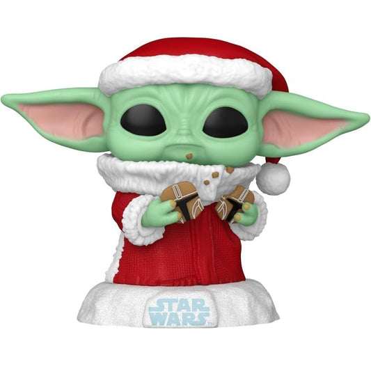 Funko Pop ! Mando Holiday - Star Wars (747) Grogu - Vinyl Figure 9Cm Christmast