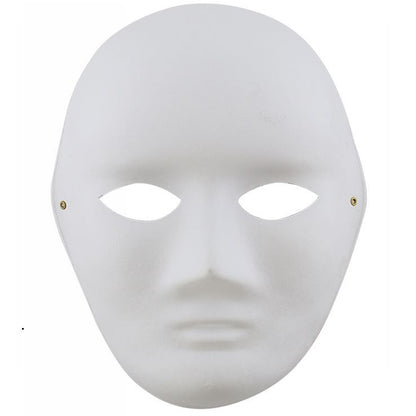 Maschera Bianca Viso Intero In Carta Per Dipengere Carnevale Teatrale Uomo Donna