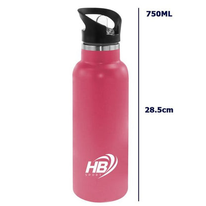 BORRACCIA TERMICA ACCIAIO INOX 550ml BOTTIGLIA CON CANNUCCIA BEVANDE THERMOS 12h