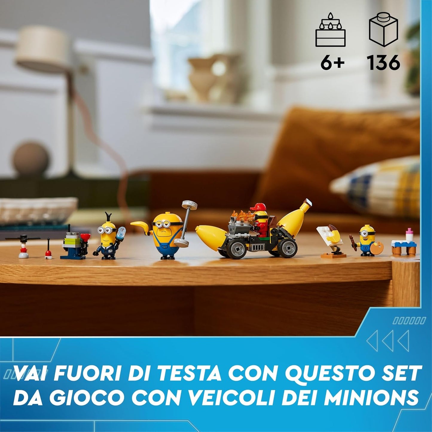 Lego - Cattivissimo Me 4 (75580) I Minions e l'Auto Banana Costruzione 136 pz 6+