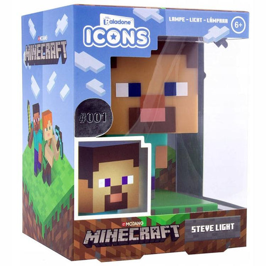 Paladone Minecraft Steve Light Icons Bdp Lampada Da Notte 3D Gioco Led Pp6594Mcf