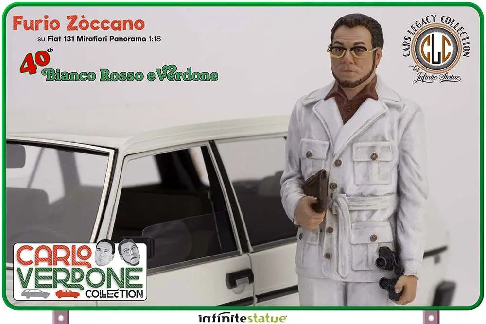Infinite - Carlo Verdone Furio On 131 Panorama 1:18 Resin Car - Figure Bianco Rosso e Verdone Figure Zòccano