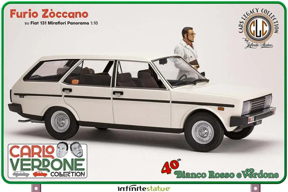 Infinite - Carlo Verdone Furio On 131 Panorama 1:18 Resin Car - Figure Bianco Rosso e Verdone Figure Zòccano