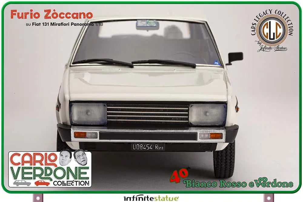 Infinite - Carlo Verdone Furio On 131 Panorama 1:18 Resin Car - Figure Bianco Rosso e Verdone Figure Zòccano