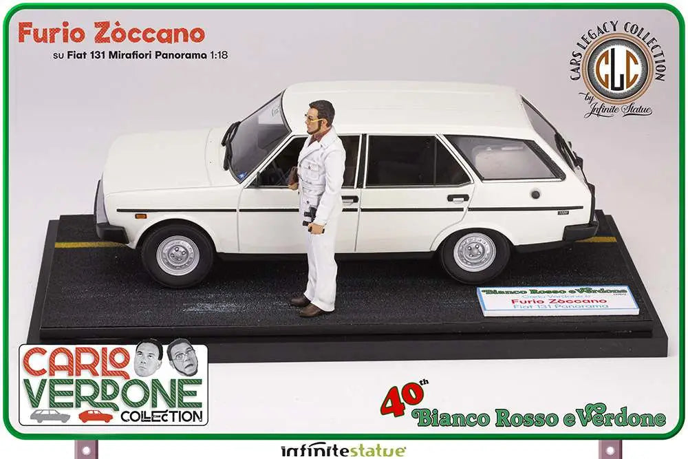 Infinite - Carlo Verdone Furio On 131 Panorama 1:18 Resin Car - Figure Bianco Rosso e Verdone Figure Zòccano