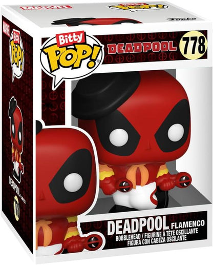 Funko Bitty Pop ! Deadpool Bathtime/Flamengo/Supper Hero 4 Pack Mistery Figure