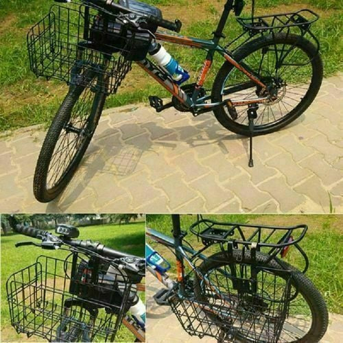 CESTINO PORTAPACCHI PIEGHEVOLE BICI ANTERIORE POSTERIORE BICICLETTA RICHIUDIBILE