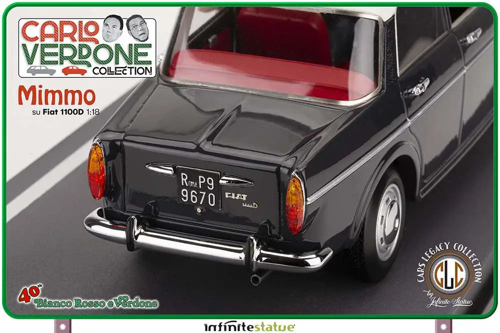 Infinite - Carlo Verdone Mimmo Su Fiat 1100 1/18 Resin Car - Figure Bianco Rosso e Verdone Figure
