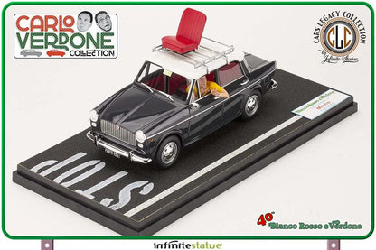 Infinite - Carlo Verdone Mimmo Su Fiat 1100 1/18 Resin Car - Figure Bianco Rosso e Verdone Figure