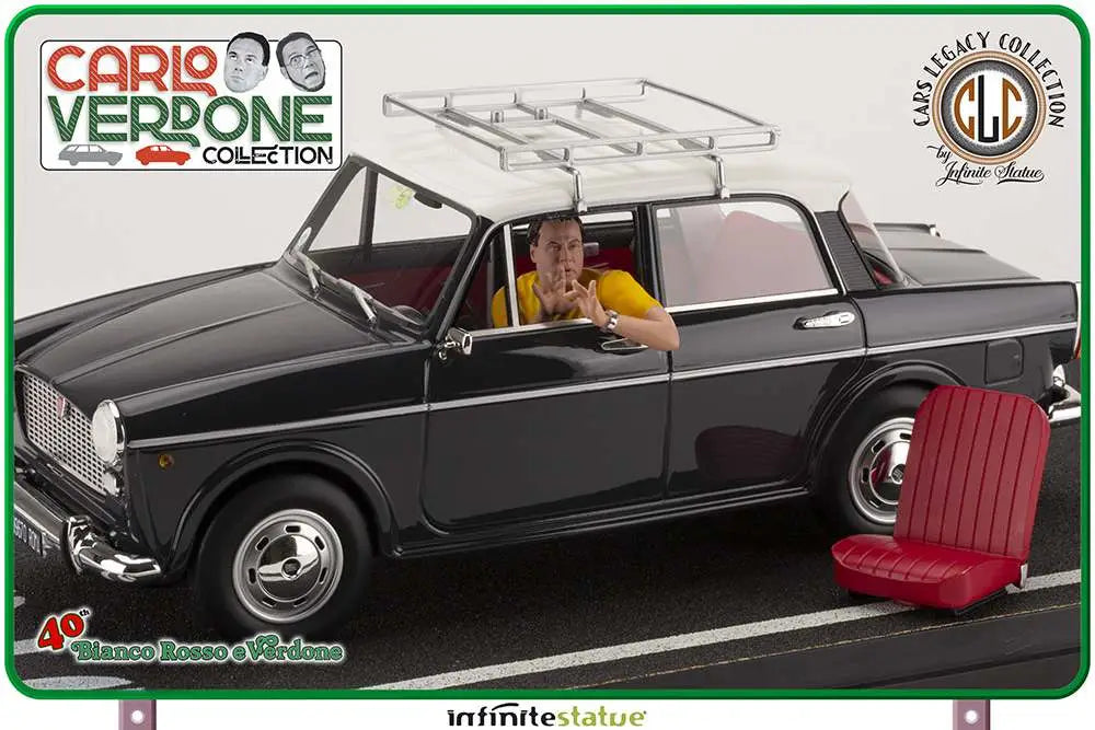 Infinite - Carlo Verdone Mimmo Su Fiat 1100 1/18 Resin Car - Figure Bianco Rosso e Verdone Figure