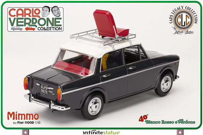 Infinite - Carlo Verdone Mimmo Su Fiat 1100 1/18 Resin Car - Figure Bianco Rosso e Verdone Figure
