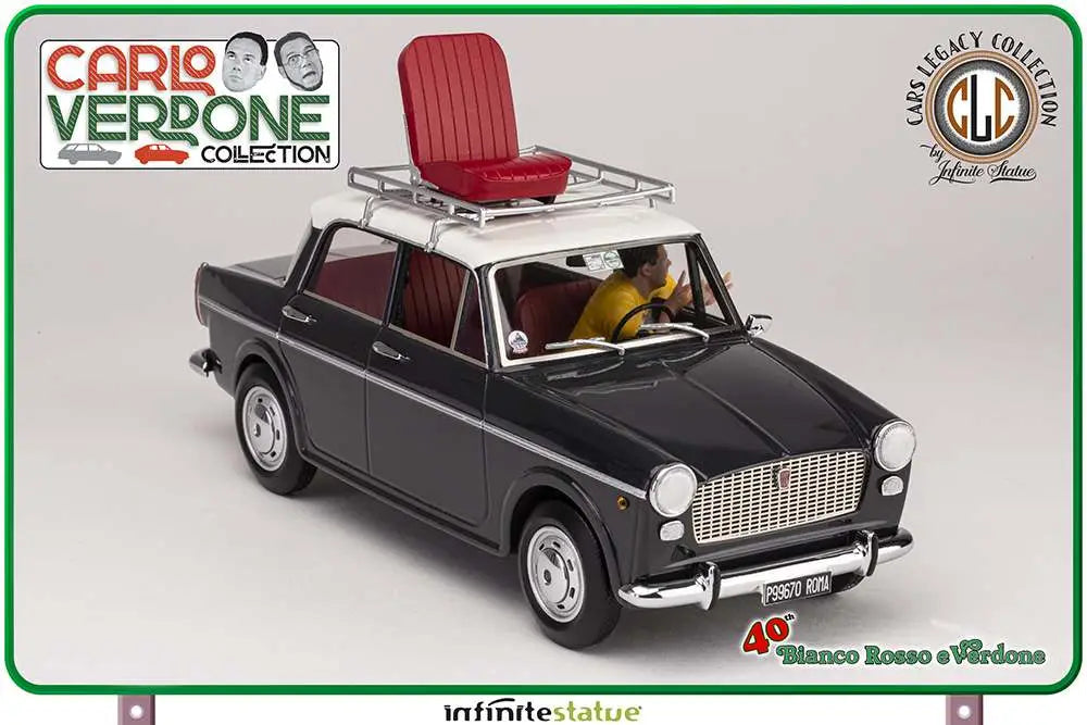 Infinite - Carlo Verdone Mimmo Su Fiat 1100 1/18 Resin Car - Figure Bianco Rosso e Verdone Figure