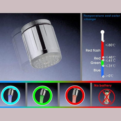 Filtro Rubinetto Rompigetto Universale Bagno Cucina Led Rgb Sensore Temperatura