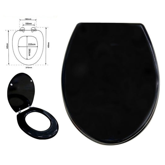 COPRIWATER UNIVERSALE NERO TINTA UNITA MDF RESISTENTE CERNIERE ACCIAIO WC BAGNO