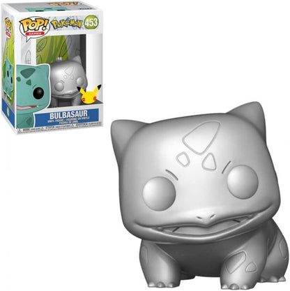 Funko Pop ! Games Pokemon (453) Bulbasaur Silver Metallic Vinyl Figure Statuetta