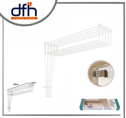 Stendibiancheria A Soffitto Stendino Porta Asciugamani Esterno/Interno - Bianco