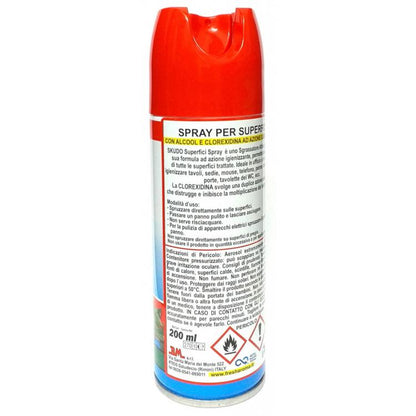 6 SKUDO SPRAY SUPERFICI CON ALCOOL CLOREXIDINA SGRASSATORE IGIENIZZANTE AMBIENTI