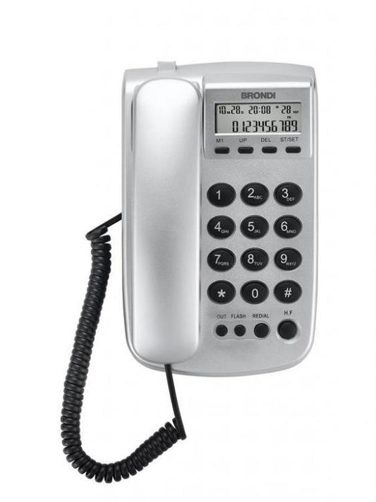 BRONDI TELEFONO FISSO OFFICE SILVER VIVAVOCE HOTEL CASA PER ANZIANI TASTI GRANDI