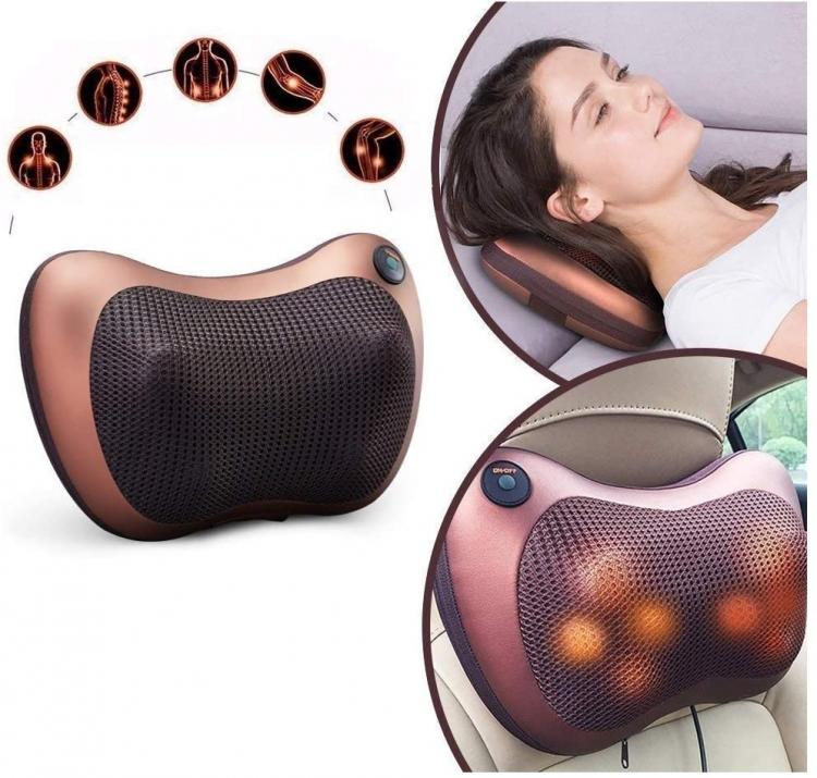 CUSCINO MASSAGGIATORE SHIATSU CASA AUTO CERVICALE MASSAGGIO COLLO SPALLE CORPO