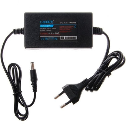 ALIMENTATORE STABILIZZATO 12V 5A TRASFORMATORE SPINA 220V TELECAMERA STRISCE LED