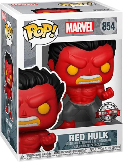Funko Pop Marvel - (854) Red Hulk - Vinyl Figure Special Edition Statuetta 9Cm