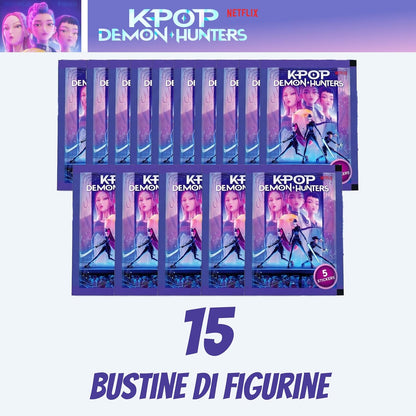 KPop Demon Hunters 15 Pacchetti Bustine (75 Figurine) Stickers Dyramix