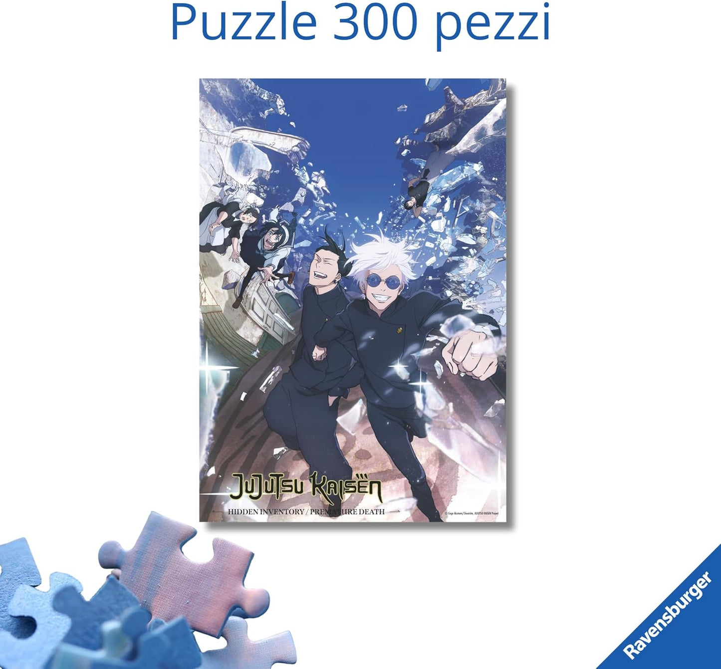 Ravensburger - Puzzle 300 Pezzi Jujutsu Kaisen- Puzzle Manga + Postcard