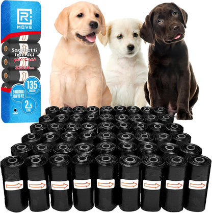 R MOVE Sacchetti Cane Cacca 810 pz (54 Rotoli) - Sacchettini Igienici Per Cani - Buste 30x23 Resistenti Dog