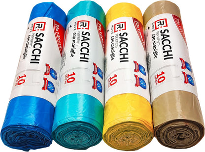 RMOVE 40 Sacchi Spazzatura 70x110 4Rotoli Sacchetti Grandi Differenziata Rifiuti