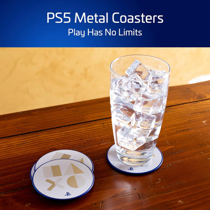 Paladone Playstation Metal Coasters Sottobicchieri In Metallo PS5 - Tinplate Ufficiale