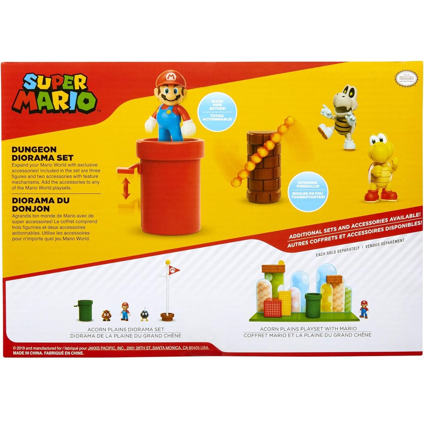 Jakks Pacific Nintendo: Super Mario "Dungeon Diorama Set" Gioco Con Figure 3+