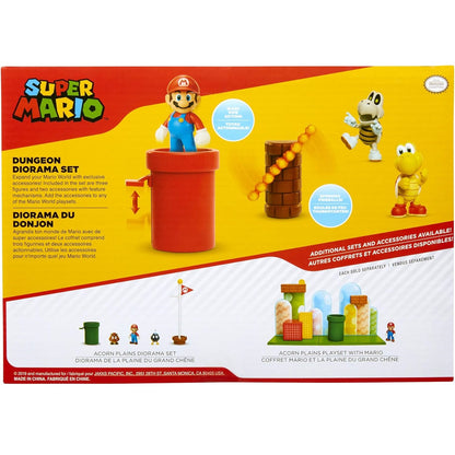 Jakks Pacific Nintendo: Super Mario "Dungeon Diorama Set" Gioco Con Figure 3+