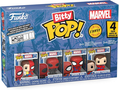 Funko Bitty Pop! Marvel Spiderman 4 Pack Peter Parker/Spiderman Limited Chase