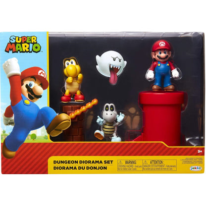 Jakks Pacific Nintendo: Super Mario "Dungeon Diorama Set" Gioco Con Figure 3+