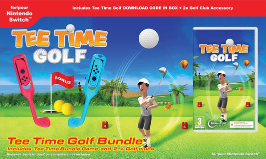 Tee Time Golf Switch Bundle + 2x Golf Club Accessory Videogioco EU Multilingua Ita