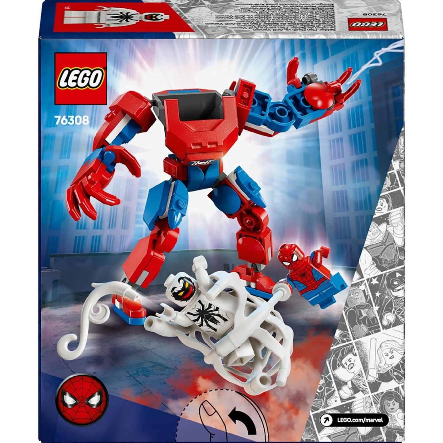 Lego Marvel Spiderman 76308 Spider-Man Mech Vs Anti-Venom 6+ Costruzione 107pz