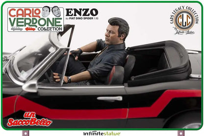 Infinite - Carlo Verdone Enzo Su Fiat Dino Spider 1:18  Resin Car - Figure Un Sacco Bello