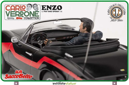 Infinite - Carlo Verdone Enzo Su Fiat Dino Spider 1:18  Resin Car - Figure Un Sacco Bello