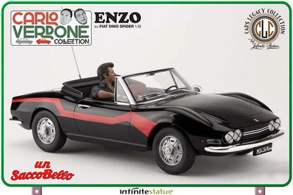 Infinite - Carlo Verdone Enzo Su Fiat Dino Spider 1:18  Resin Car - Figure Un Sacco Bello