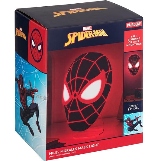 Paladone Marvel Spider-Man Miles Morales Mask Light Lampada Da Tavolo Applique A Parete