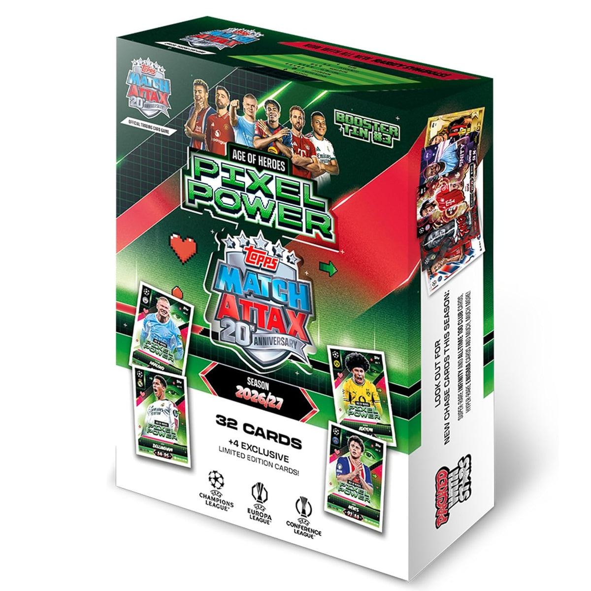 Topps Match Attax UCC 2026/27 - Booster Tin 3 (Pixel Power) 32 Card Uefa - TCG Carte Da Collezione