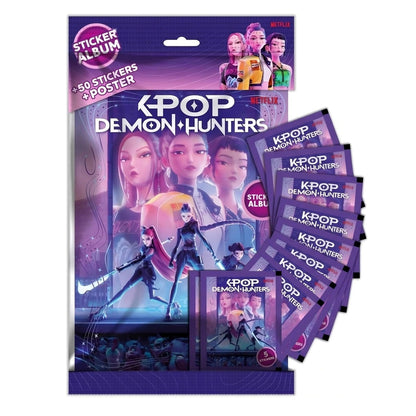 KPop DEMON HUNTERS Album + 10 Bustine di Figurine + Poster - Premium Starter Pack