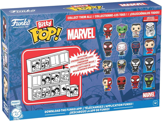 Funko Bitty Pop! Marvel Spiderman 4 Pack Peter Parker/Spiderman Limited Chase