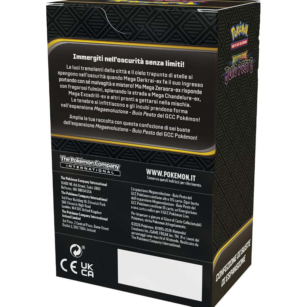 Pokemon Megaevoluzione Buio Pesto GCC: Confezione Box da 6 Buste dell’espansione  Edizione ITA