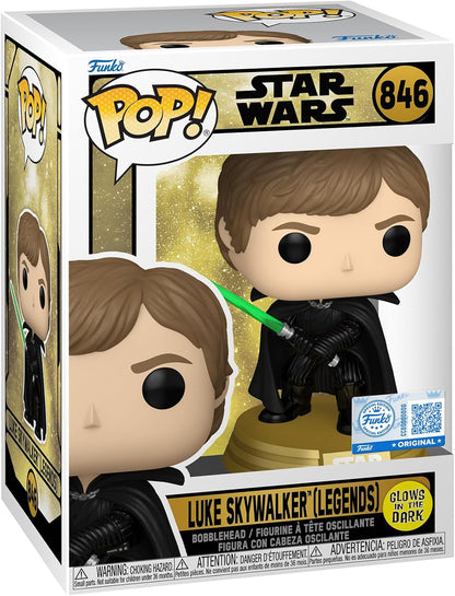 Funko Pop! Star Wars (846) Luke Skywalker (Legends) Special Edition (Glow In The Dark) Bobblehead Vinyl Figure 9cm