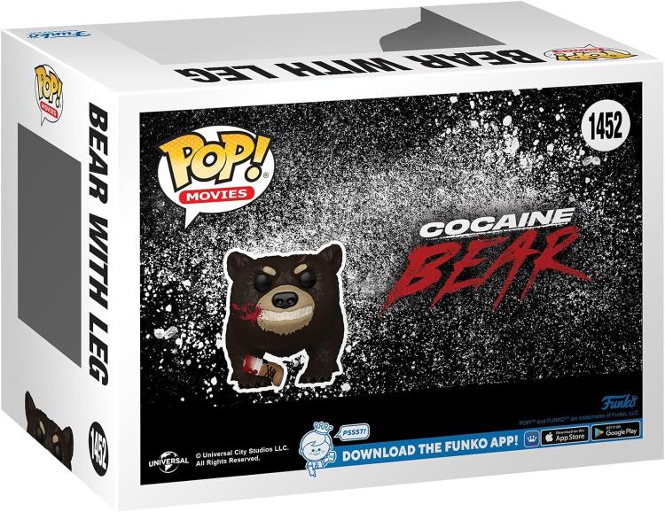Funko Pop ! Movies Cocaine Bear - (1452) Bear W / Leg Figure Vinyl Blood 9Cm